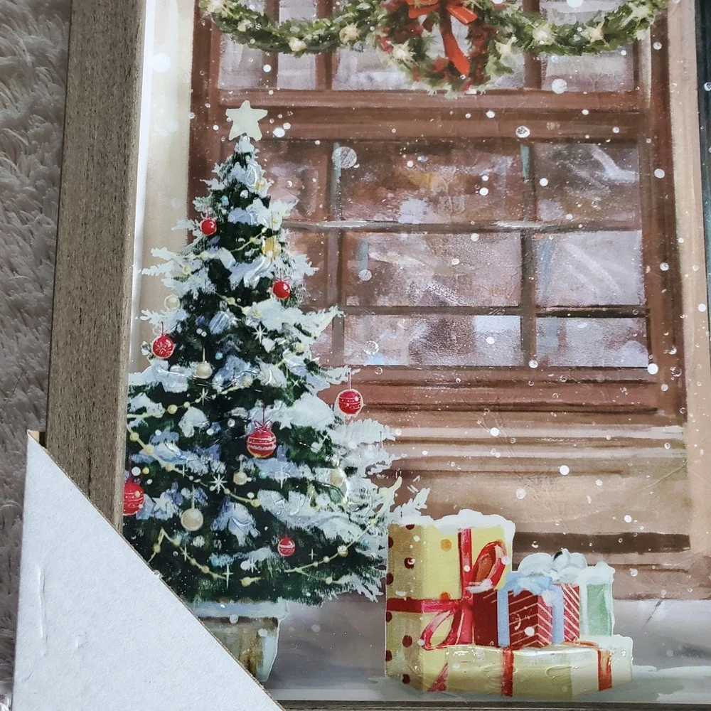 Viral Hobby Lobby Christmas Coffee Shop Framed Wall Art Winter Scene 14x11